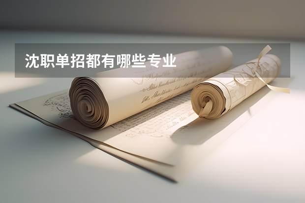 沈职单招都有哪些专业
