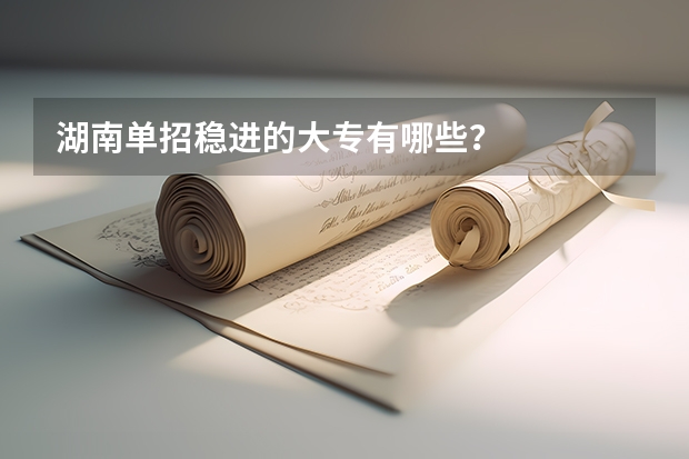 湖南单招稳进的大专有哪些？