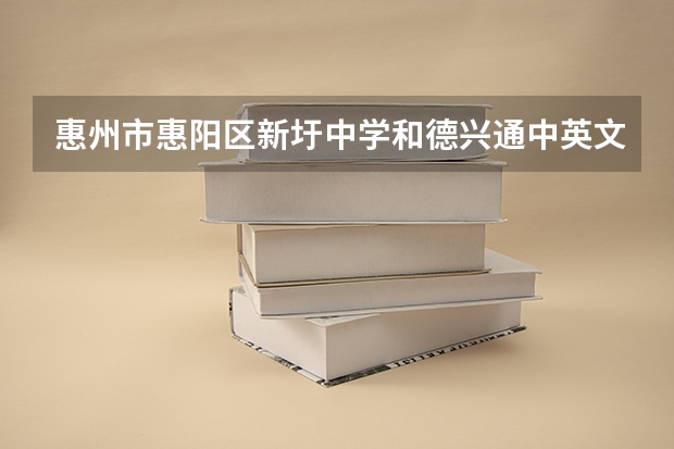 惠州市惠阳区新圩中学和德兴通中英文学校不知道怎么选