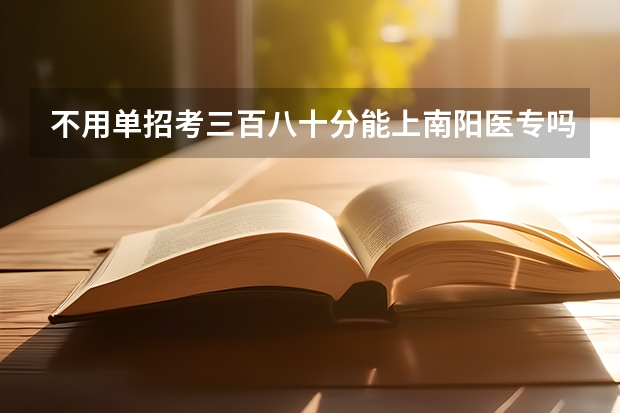 不用单招考三百八十分能上南阳医专吗